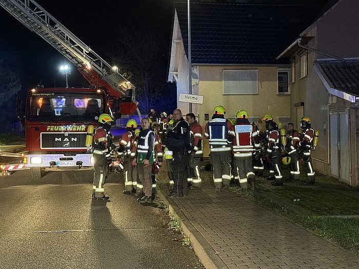 Wohnhaus in Flammen