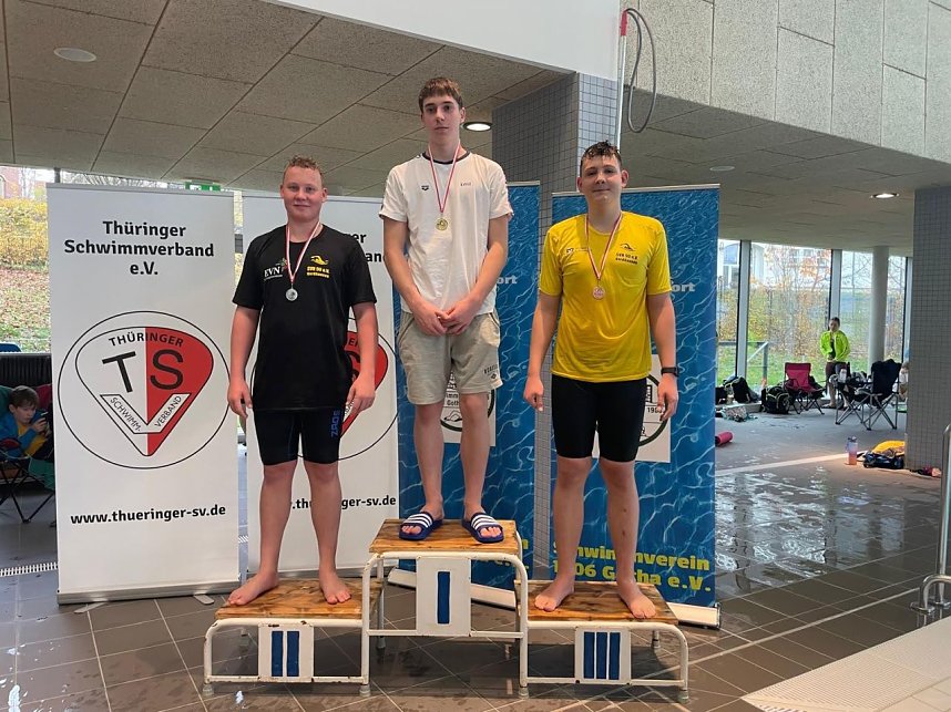 Die Nordh&auml;user Nachwuchsschwimmer bei der Kurzbahnmeisterschaft in Gotha