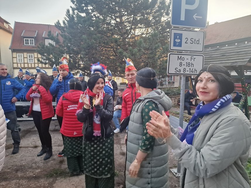 Die Nordh&auml;user Karnevalsvereine gaben auf dem Blasiikirchplatz den Startschuss f&uuml;r die 5. Jahreszeit