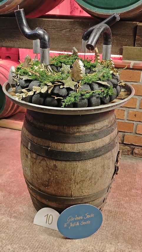 Adventskranz zum Thema Eisenbahn