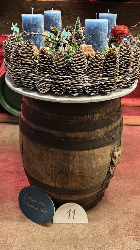 Adventskranz zum Thema Eisenbahn