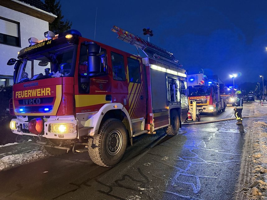 Feuerwehreinsatz in der Freiheitsstra&szlig;e in Krimderode