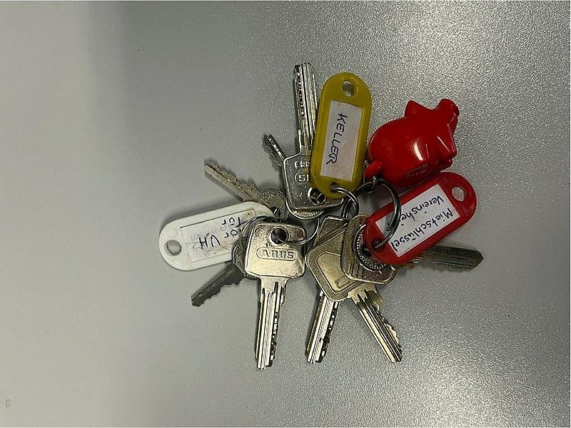Bei Durchsuchung aufgefunde Schl&uuml;ssel
