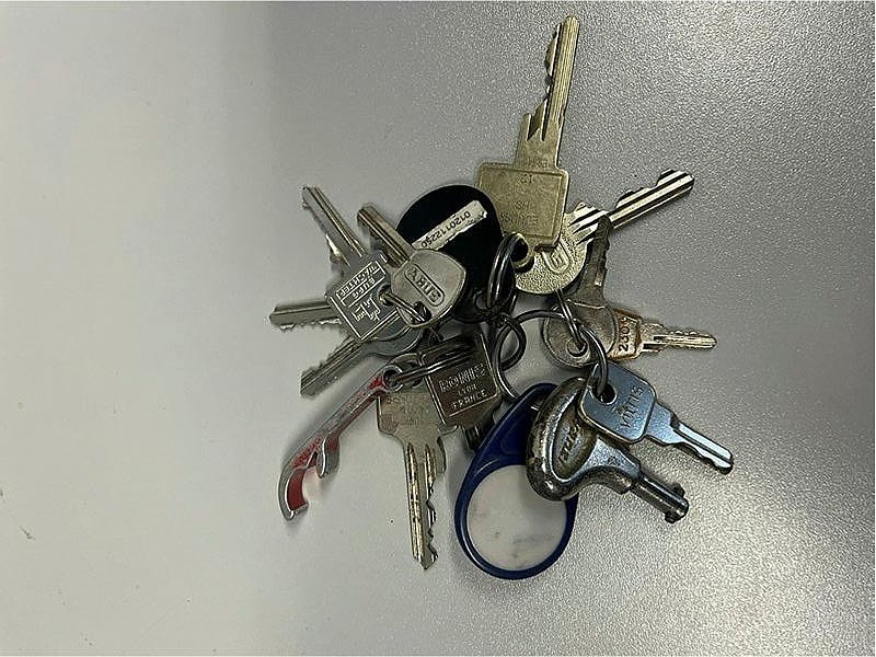 Bei Durchsuchung aufgefunde Schl&uuml;ssel