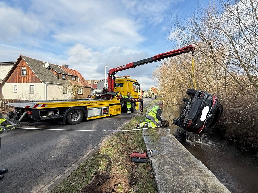 Die Fahrt endete in der Salza.